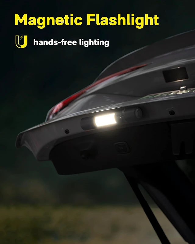 Alt view image 11 of 14 - HOTO Emergency Flashlight Rechargeable, Magnetic LED Flashlight High Lumens with Window Glass Breaker Seatbelt Cutter, Zoomable Car Work Flash Light for Car Repair, Camping, Emergency