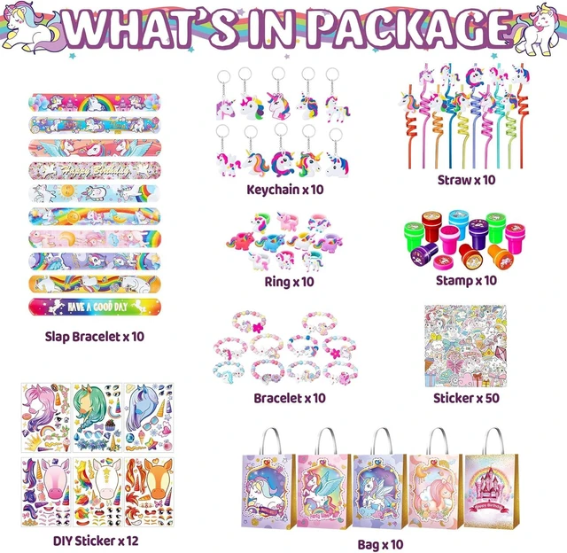 Alt view image 9 of 14 - 132 Pcs Party Favors Birthday Supplies Girls Bags Goodie Bag Stuffers Filler Party Supplies