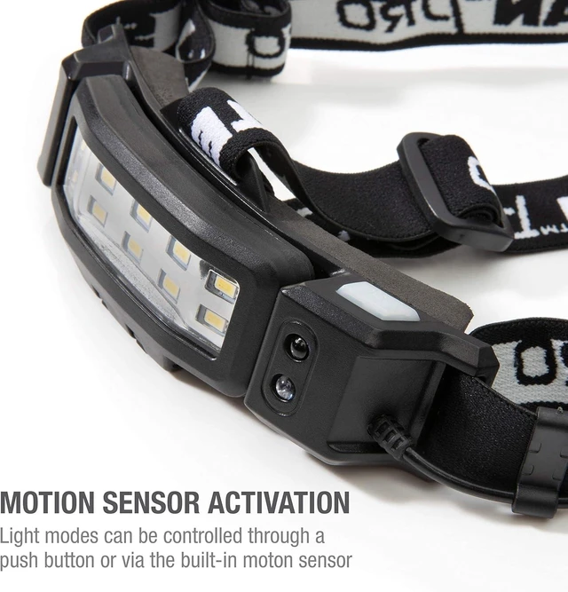 Alt view image 14 of 14 - Steelman Slim Profile Rechargeable LED Motion-Activated Headlamp, 250-Lumen, 3 Brightness Settings, 20-Meter Range, Water-Resistant