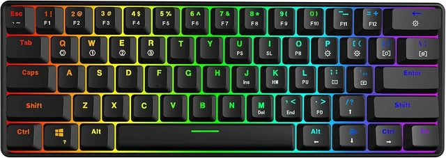 Alt view image 8 of 14 - SKYLOONG GK61 SK61 60% Mechanical Keyboard 61 Keys Portable Small Full Keys Programmable Gaming Keyboard Red Switch Hot Swappable RGB Mechanical Keyboard for PC Mac Laptop