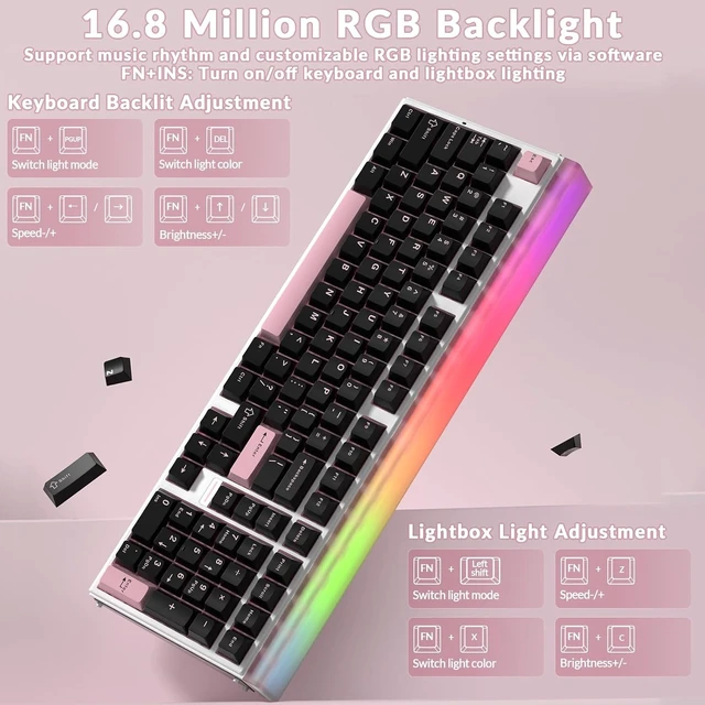 Alt view image 10 of 14 - AULA Hero 99 Wired Gaming Keyboard, Hall Effect Keyboard with Rapid Trigger Mode, Hot Swappable Magnetic Switch Keyboard with Number Pad, Web Driver,RGB Backlit Mechanical Keyboard for Office PC Gamer