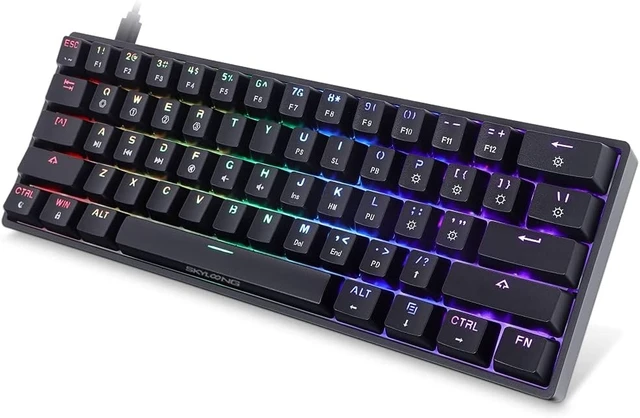 Alt view image 10 of 14 - SKYLOONG GK61 SK61 60% Mechanical Keyboard 61 Keys Portable Small Full Keys Programmable Gaming Keyboard Red Switch Hot Swappable RGB Mechanical Keyboard for PC Mac Laptop