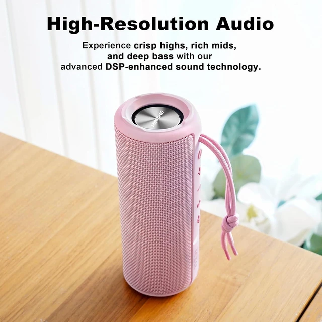 Alt view image 9 of 14 - MIATONE Boombox Outdoor Portable Bluetooth Speaker Waterproof Wireless Speakers Gifts for Women Mothers Mom Wife Her - Pink