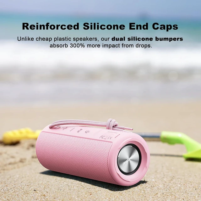 Alt view image 10 of 14 - MIATONE Boombox Outdoor Portable Bluetooth Speaker Waterproof Wireless Speakers Gifts for Women Mothers Mom Wife Her - Pink