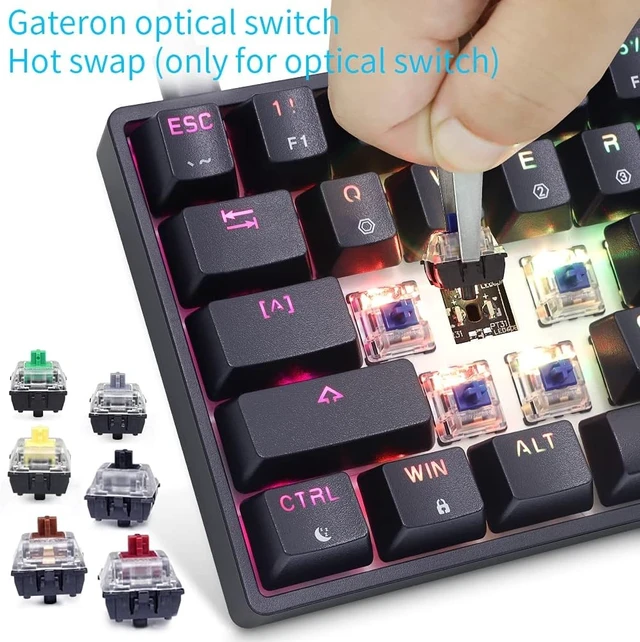 Alt view image 12 of 14 - SKYLOONG GK61 SK61 60% Mechanical Keyboard 61 Keys Portable Small Full Keys Programmable Gaming Keyboard Red Switch Hot Swappable RGB Mechanical Keyboard for PC Mac Laptop