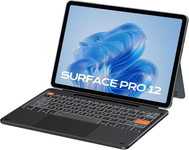 Alt view image 8 of 14 - Doohoeek Surface Pro 12 12-inch 2025 Keyboard, Bluetooth Keyboard with Touch Pad & Pen Slot & Lighting Keys Compatible with Surface Pro Copilot+ 12", Ultra-Slim Wireless Keypad for Windows 11