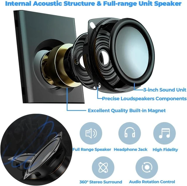 Alt view image 9 of 14 - ROSON Computer Speaker, Compact Size Speaker with Headphone Jack, Volume Control, Stereo 2.0 USB Powered 3.5mm Aux Multimedia Speakers for Laptop/Desktop/Tablets/Phone