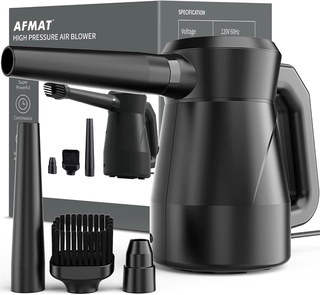 Alt view image 7 of 12 - AFMAT Electric Air Duster Air Blower, Replacement for Compressed Air Cans, Multi-Use Cleaning Tools with 9.8ft Cord for Electronics, Keyboard, Fans, Hairs, Cars, BBQ, Super Powerful and Last for Years