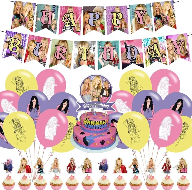 Alt view image 8 of 14 - DOSSEL Hannah Singer Montana Music Theme Birthday Party Supplies Includes Birthday Banner, Cupcake Toppers, Cake Topper, Latex Balloons for Kids Adults Fans Party Decor