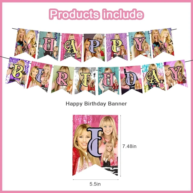 Alt view image 9 of 14 - DOSSEL Hannah Singer Montana Music Theme Birthday Party Supplies Includes Birthday Banner, Cupcake Toppers, Cake Topper, Latex Balloons for Kids Adults Fans Party Decor