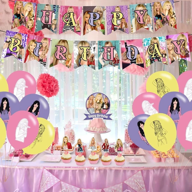 Alt view image 12 of 14 - DOSSEL Hannah Singer Montana Music Theme Birthday Party Supplies Includes Birthday Banner, Cupcake Toppers, Cake Topper, Latex Balloons for Kids Adults Fans Party Decor