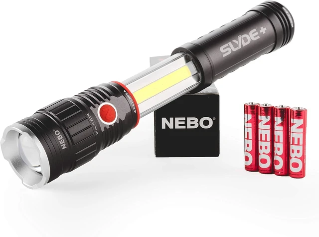 Alt view image 8 of 14 - NEBO 300-Lumen LED Worklight Flashlight: Slyde+ Has a Strong Magnetic Base; Use as a Standard Flashlight or Slide to Open and Reveal the Best Work Light - Nebo 6525