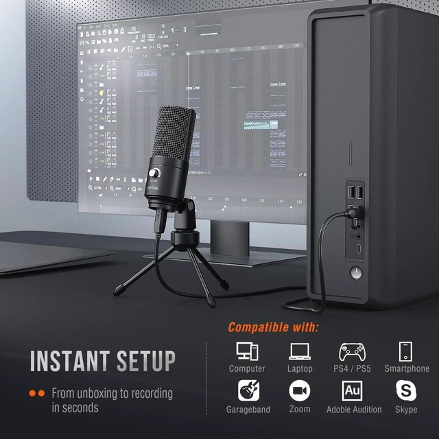 Alt view image 13 of 14 - FIFINE K669B USB Microphone, Condenser Recording Mic for Vocals, Meeting | Metal Cardioid Laptop Mic for MAC OS, Windows, Voice Overs, Streaming, Online Meeting and YouTube Videos