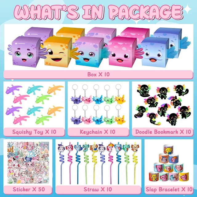 Alt view image 9 of 14 - DMIGHT Axolotl Party Favors Birthday Decorations Axolotl Goodie Bag Stuffers for Party Decorations Supplies