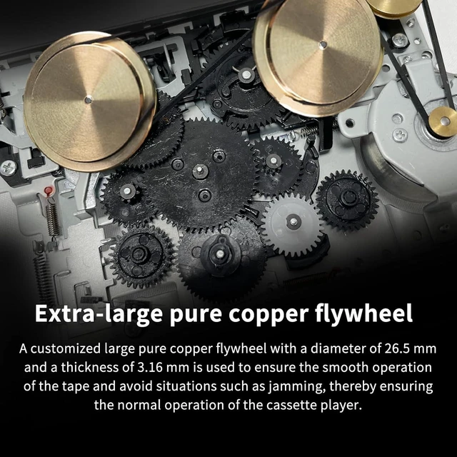 Alt view image 9 of 14 - Auto Reverse Clear Stereo Cassette Player,Built-in Cool Copper Wheel MovementEarphone,Cassette Tape to MP3 Converter with Tape Converter Software,Powered by USB Power Cord or AA Battery
