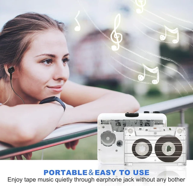 Alt view image 14 of 14 - Auto Reverse Clear Stereo Cassette Player,Built-in Cool Copper Wheel MovementEarphone,Cassette Tape to MP3 Converter with Tape Converter Software,Powered by USB Power Cord or AA Battery