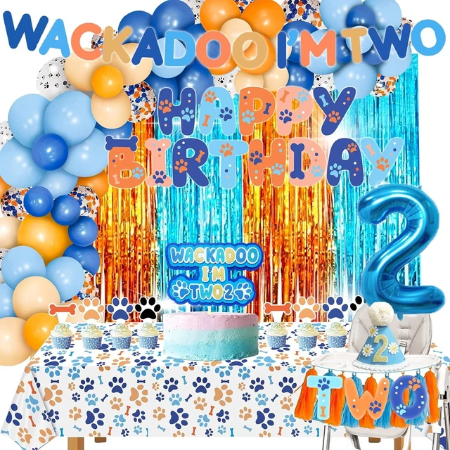Alt view image 6 of 10 - Generic Blue Dog 2nd Birthday Decorations, 2nd Birthday Party Supplies Boy with Balloon Arch