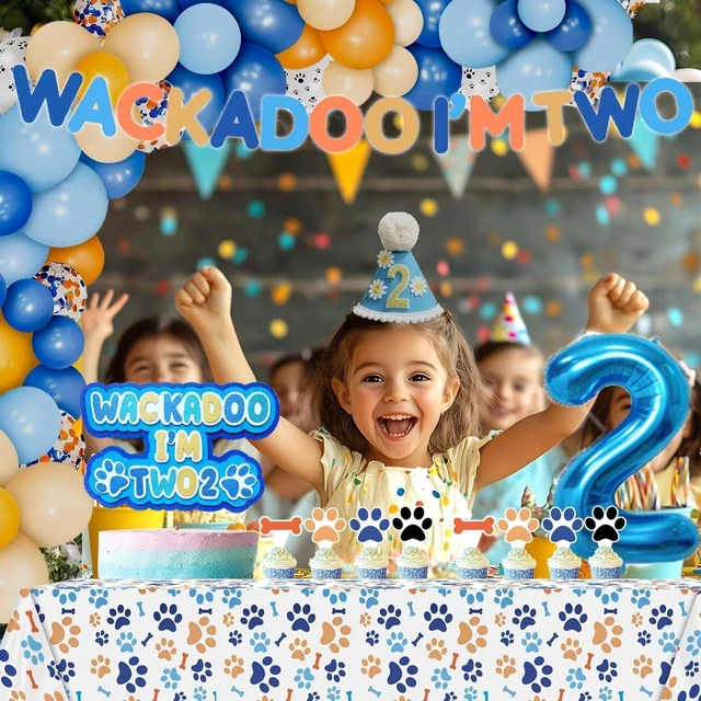 Alt view image 8 of 10 - Generic Blue Dog 2nd Birthday Decorations, 2nd Birthday Party Supplies Boy with Balloon Arch