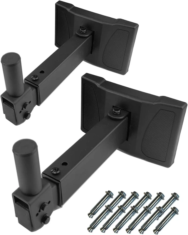 Alt view image 8 of 14 - HW-339 Speaker Wall Mount, Wall Mount Speakers Brackets Support up to 100lbs Swivel & Tilt, PA Speaker Wall Mount for Large Speakers, Mounting Screws Hidden(2 packs, Black)