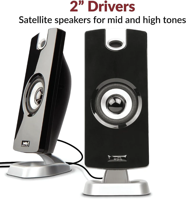 Alt view image 13 of 14 - Cyber Acoustics CA-3090 2.1 Speaker System with Subwoofer with 18W of Power Easy Setup and Convenient Controls, Great for Music, Movies, and Gaming