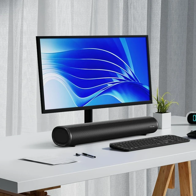Alt view image 13 of 14 - LITTOAK Sound Bar for TV, BT 5.0 Soundbar, 50 Watt 16 Inch Soundbars for Home Audio, Gaming, Projectors, TV Speakers Supports HDMI ARC/Optical/RCA/USB/AUX in and Sub Out Connection, Wall Mountable