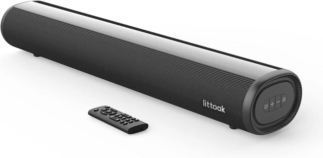 Alt view image 8 of 14 - LITTOAK Sound Bar for TV, BT 5.0 Soundbar, 50 Watt 16 Inch Soundbars for Home Audio, Gaming, Projectors, TV Speakers Supports HDMI ARC/Optical/RCA/USB/AUX in and Sub Out Connection, Wall Mountable
