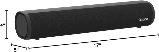 Alt view image 14 of 14 - LITTOAK Sound Bar for TV, BT 5.0 Soundbar, 50 Watt 16 Inch Soundbars for Home Audio, Gaming, Projectors, TV Speakers Supports HDMI ARC/Optical/RCA/USB/AUX in and Sub Out Connection, Wall Mountable