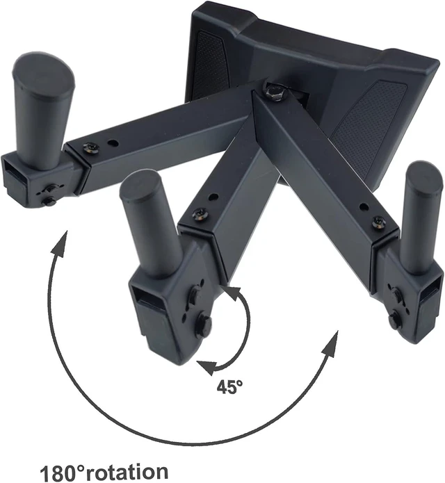 Alt view image 10 of 14 - HW-339 Speaker Wall Mount, Wall Mount Speakers Brackets Support up to 100lbs Swivel & Tilt, PA Speaker Wall Mount for Large Speakers, Mounting Screws Hidden(2 packs, Black)
