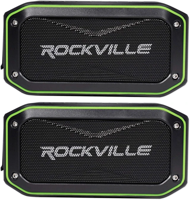 Alt view image 8 of 14 - Rockville Portable Audio Bundle: (2) ROCK ANYWHERE Waterproof Bluetooth Speakers, TWS Stereo Linking, 2-items