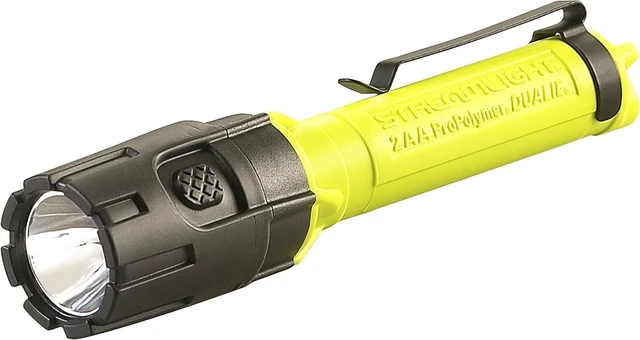 Alt view image 7 of 12 - Streamlight 67751 Dualie 2AA 175-Lumen Dual Beam Flashlight w/Pocket Clip and Magnetic Base, Box, Yellow