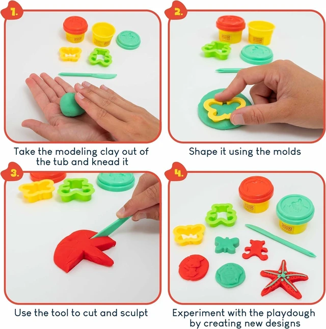 Alt view image 11 of 14 - BONNYCO Play Dough Set with Molds and Goody Bags, Pack 16 Party Favors for Kids Age 3-9. Bulk Gifts, Kids Toys, Mini Birthday Games, Stocking Stuffers, Arts and Crafts Kit for Classroom