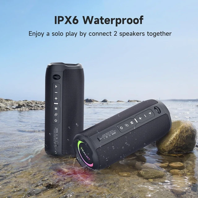 Alt view image 10 of 12 - ZEALOT Portable Bluetooth Speaker, Speakers Bluetooth Wireless, Outdoor Speaker Waterproof, IPX6, 40W Loud Stereo Sound Deep Bass, Long Playtime,USB/TF/AUX, Speaker for Phone, Beach, Hiking-Black