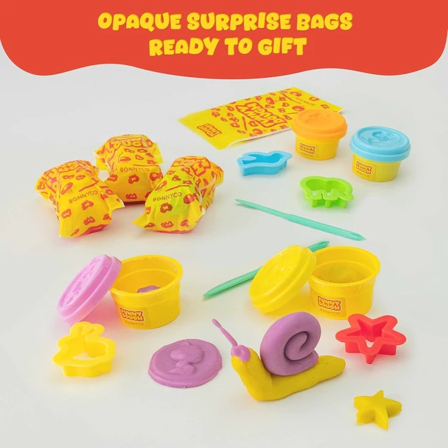 Alt view image 14 of 14 - BONNYCO Play Dough Set with Molds and Goody Bags, Pack 16 Party Favors for Kids Age 3-9. Bulk Gifts, Kids Toys, Mini Birthday Games, Stocking Stuffers, Arts and Crafts Kit for Classroom