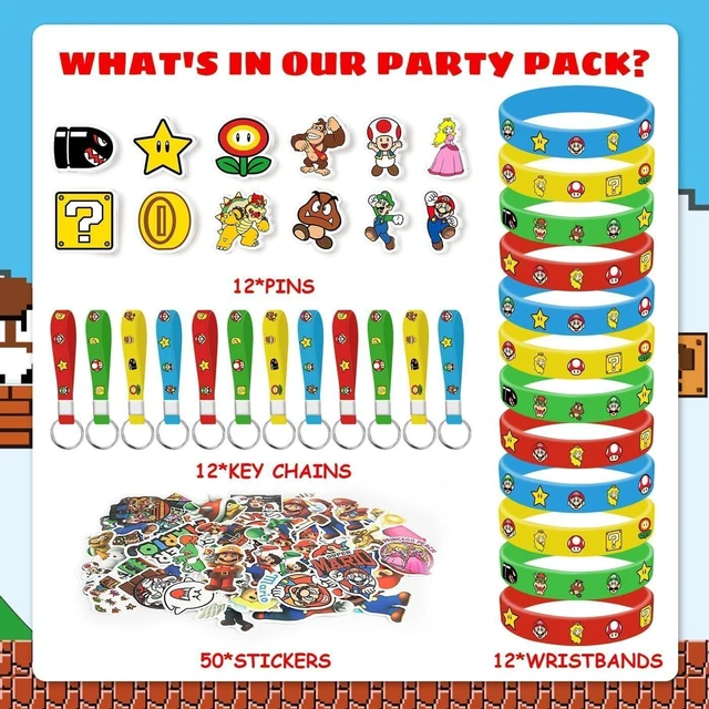 Alt view image 8 of 12 - 86PCS Mario Birthday Party Supplies, Birthday Gifts Set for Mario Theme Party