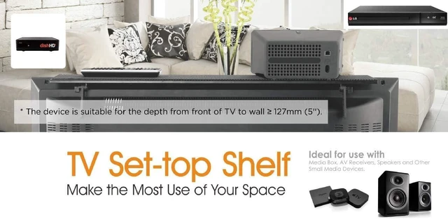 Alt view image 6 of 8 - Mount Plus MP-APM-05-03 Top Shelf TV Mounting Bracket 36-inch Wide Platform | Holds Speaker, Streaming Device, Game Console, and More (1 Pack 36 Inch)