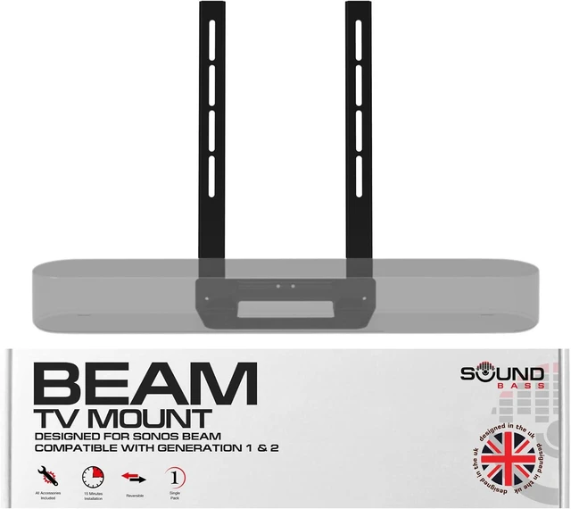 Alt view image 8 of 14 - Sound Bass Beam TV Mount, Compatible with Generation 1 & 2 Sonos Beam Mounting Bracket for TV, Black, Full Hardware Kit Included, Beam Soundbar