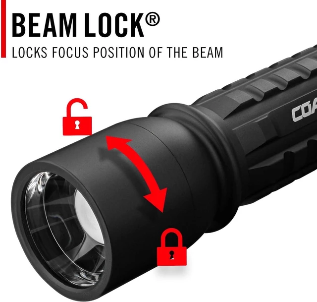 Alt view image 10 of 12 - Coast XP11R 2600 Lumen USB-C Rechargeable LED Flashlight with Slide Focusand Pure Beam Focusing Optic, 4 Light Modes, Black