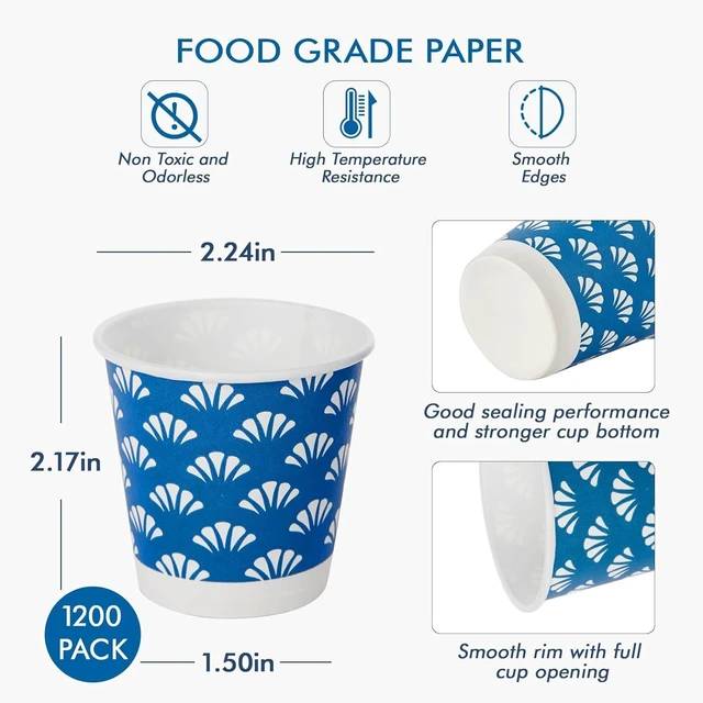 Alt view image 9 of 14 - JollyPack 1200 Pack 3 oz Disposable Bathroom Paper Cups, Small Mouthwash Cups in Orange, Blue, and Green, Great for Candy, Biscuits, Bathroom Use, Parties, Picnics, and Travel