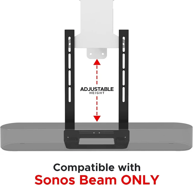 Alt view image 12 of 14 - Sound Bass Beam TV Mount, Compatible with Generation 1 & 2 Sonos Beam Mounting Bracket for TV, Black, Full Hardware Kit Included, Beam Soundbar