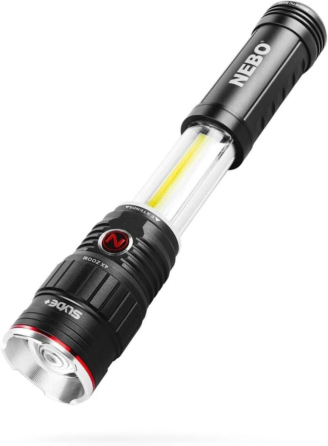 Alt view image 7 of 12 - NEBO SLYDE+ Flashlight (2nd Gen) | 400 Lumens, 7 Light Modes, Bright COB Work Light & LED Tactical Flashlight, Magnetic Base, Great for Camping, Water Resistant, Includes 4x AAA Alkaline Batteries