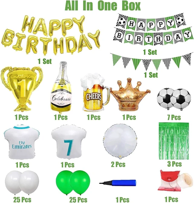 Alt view image 7 of 10 - Football Theme Party Decorations Balloons Happy Birthday Set Football League World Cup Carnival Party Supplies