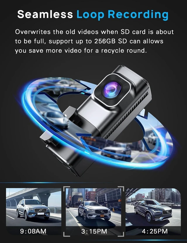 Alt view image 12 of 14 - Navycrest 4K Dash Cam Front and Rear, Built-in 5G WiFi, Dash Camera for Cars 4K Front and 1080P Rear, Dashcams for Cars Loop Recording, Gravity Sensor, 24-Hours Parking Mode, SD Card NOT Included