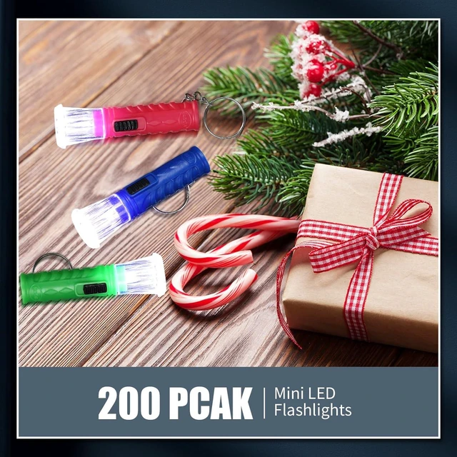 Alt view image 12 of 12 - Jexine 100 Pcs Mini Flashlight Keychain Bulk Torch Keyring Flashlights LED Small Keychain Light Hiking Camping Christmas Party Favors(Bright)