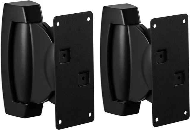 Alt view image 7 of 12 - Mount-It! Heavy-Duty Speaker Wall Mount, Universal Adjustable Design for Bookshelf, Large or Small Speakers, 1 Pair, 22 Lbs Capacity, Black
