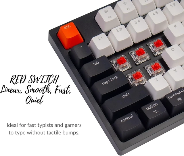 Alt view image 14 of 14 - Keychron C1 TKL Mechanical Wired Gaming Keyboard RGB Backlit Compact Keyboard with Linear Red Switches for Mac & Windows
