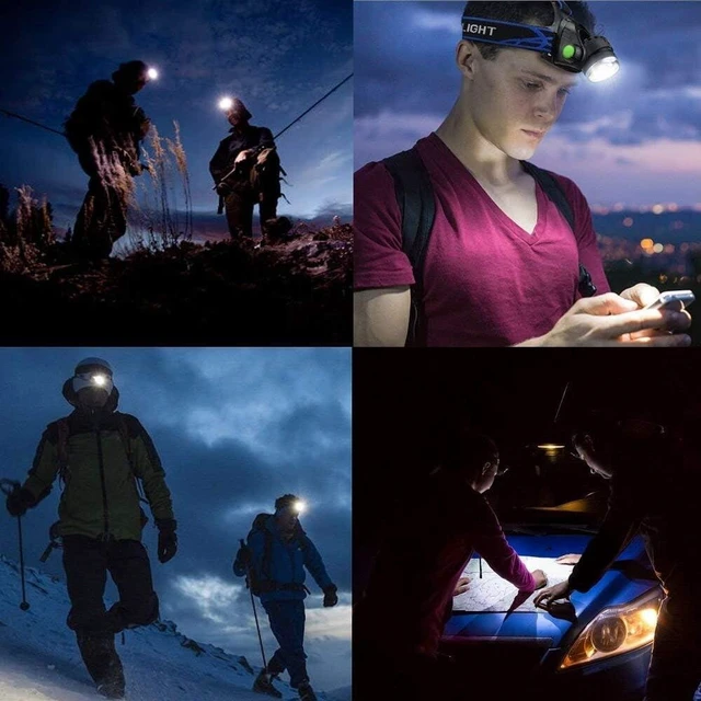 Alt view image 12 of 12 - Ultra-Bright 3000 Lumen 3 Mode with AAA Batteries Waterproof LED Headlamp,2-Pack