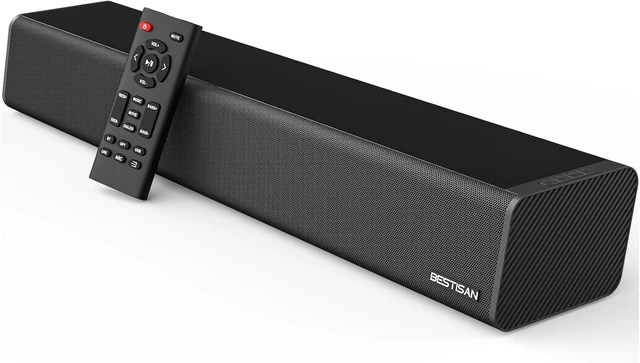 Alt view image 8 of 14 - Sound Bar, BESTISAN 50 Watts Soundbar with HDMI, Optical, AUX, USB,Sub Out and Bluetooth Connection, DSP, Bass Adjustable, 16 Inch, Mountable