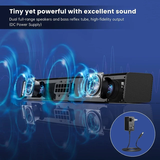 Alt view image 9 of 14 - Sound Bar, BESTISAN 50 Watts Soundbar with HDMI, Optical, AUX, USB,Sub Out and Bluetooth Connection, DSP, Bass Adjustable, 16 Inch, Mountable