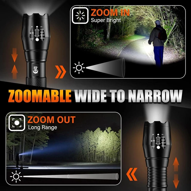 Alt view image 9 of 14 - Dream Master 2 Pack LED Flashlights High Lumens with 6 AAA Batteries, 5 Modes Mini Waterproof Tactical Bright Flashlight for Camping, Hiking,Dad Gifts for Husband, Dad, Birthday Gifts for Men, Women