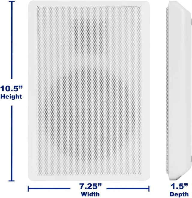 Alt view image 10 of 14 - Acoustic Audio by Goldwood SLM1W Mountable On Wall Slim Speakers Home Theater Wired Pair Pack, White